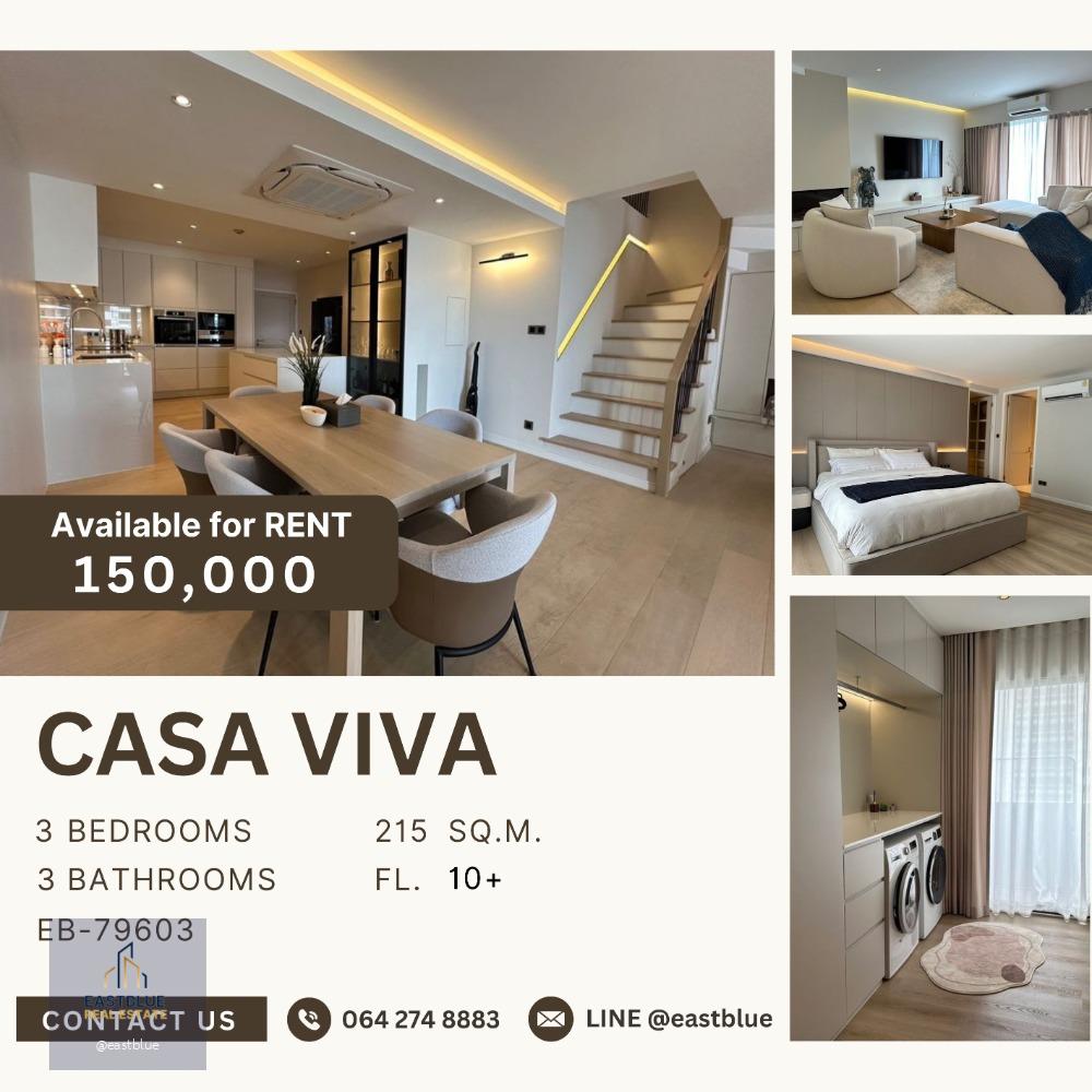 Casa Viva Duplex 3 Bed 3 Baht 215 sqm 150k per month