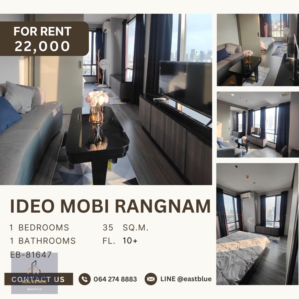 Ideo Mobi Rangnam, 1 bed, 22000 per month