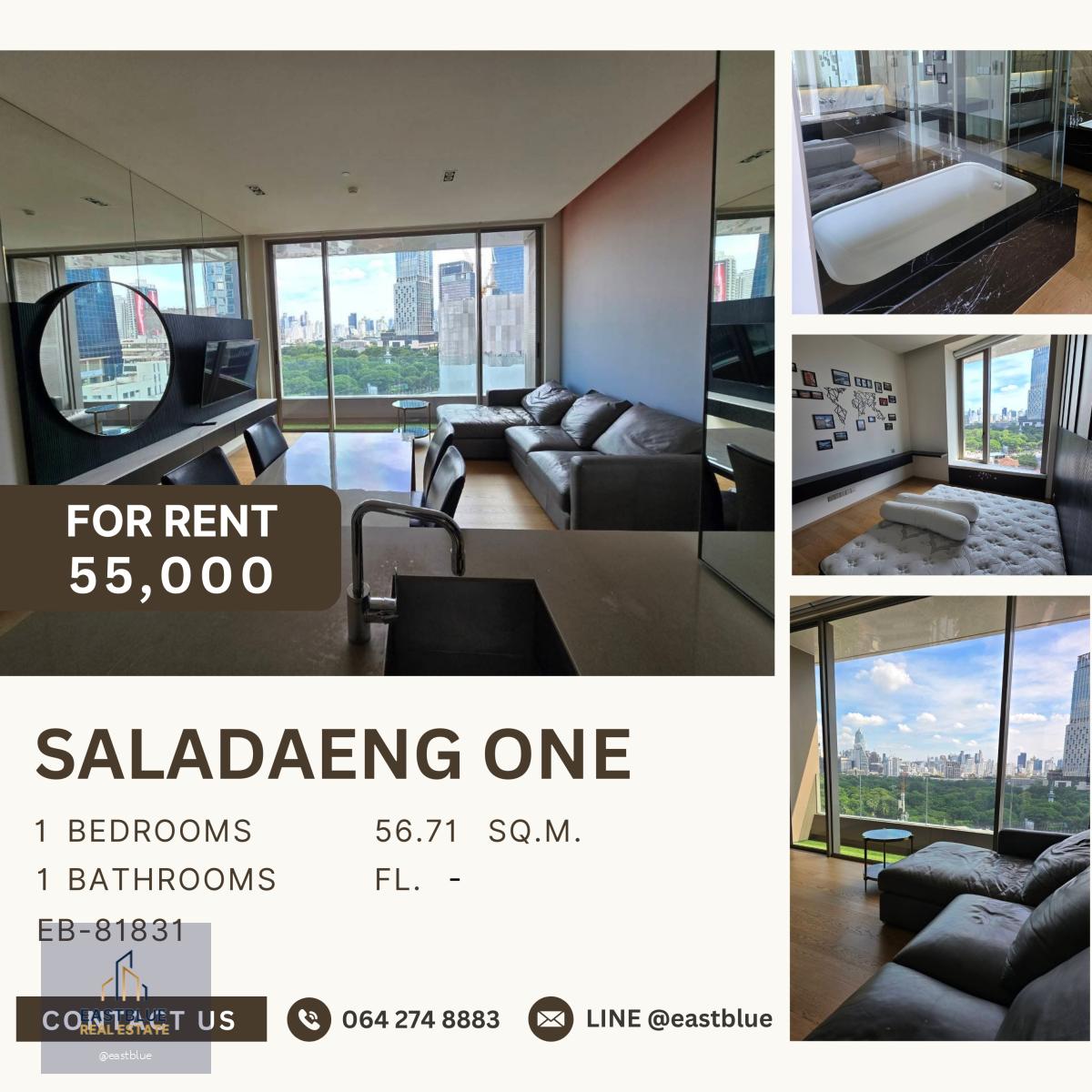 Saladaeng One, 1 bed, 55000 per month