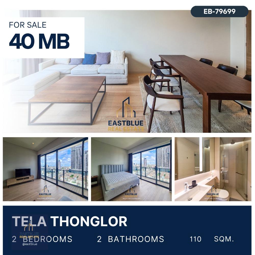 Tela Thonglor --- Best price in high floor, facing east to Sukhumvit 55, 40 MB.