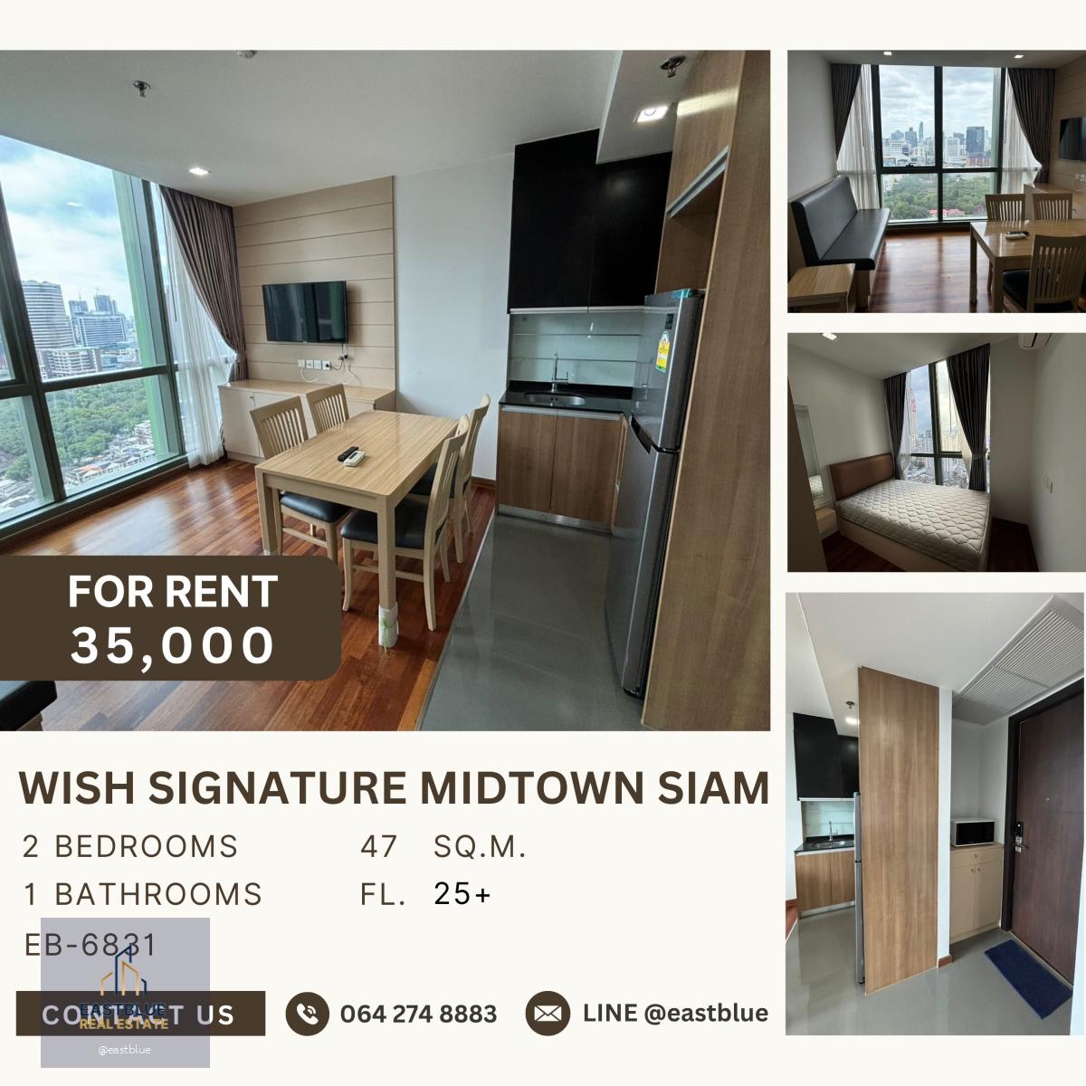 Wish Signature Midtown Siam, 2 bed, 35000 per month