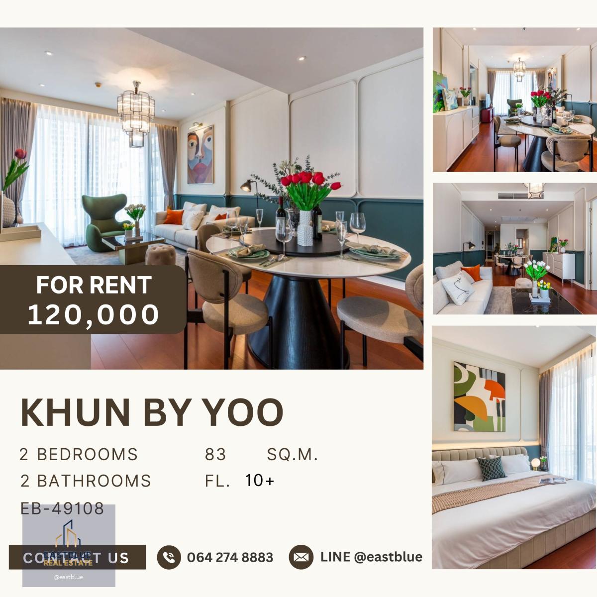 Khun by Yoo, 2 bed, 120000 per month